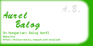 aurel balog business card